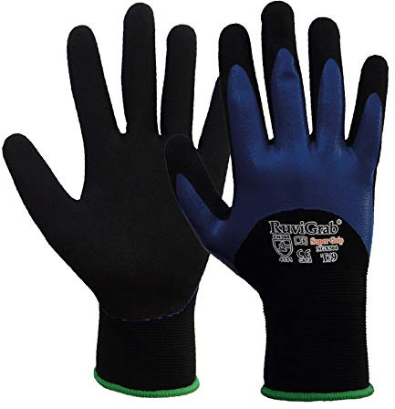 Ruvigrab Guante 15G, doble recubrimiento nitrilo + nitrilo sandy