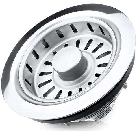 Bächlein Pop-Up Ablaufgarnitur für die Spüle [Ø 114mm ohne Überlauf] - Küchenspüle, Spülenablauf Edelstahl poliert, Siebkorbventil Körbchenventil