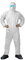 1x Medizinische Coverall weiß Schutzanzug mit Kapuze Größe L EN 14126 Kategorie 3 (Kat. III) Typ 5 (Type 5 5B) Typ 6 (Type 6 6-B) antistatischer Schutzkleidung Infektionsschutz Overall 5 B
