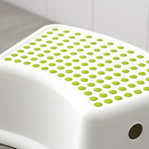 HomeZone Rutschfester Tritthocker für Kinder, aus Kunststoff, weiß, rutschfest, für Toiletten, Töpfchen, Trainingshilfe für Kinder, sicher, robust, langlebig, für Badezimmer, Küche, Tritthocker