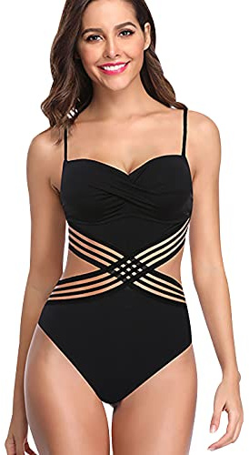 Bandeau Bikini Fascia Donna Costume da Bagno Intero Donna Costumi da Bagno Interi Modellanti Swimsuit One Piece Swimwear Woman Mare Monokini Push Up Trikini Piscina Beachwear Nuoto Surf Taglie Forti