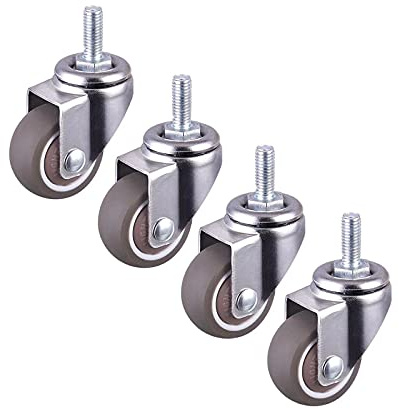 4 Rotelle Per La Spedizione Rotelle Girevoli,Rotelle Silenziose Per Mobili Furniture,Utilizzato per Piccole Attrezzature e Piccoli Mobili,Fai Da Te,Può Essere Ruotato 360°,Ogni Cuscinetto 20kg (M6)