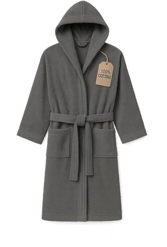 Leonardo Home - accappatoio uomo/donna 100% cotone - accappatoio con Cappuccio in morbida spugna 100% cotone.