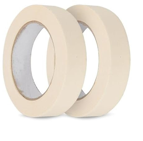 Apex Business Supplies 2 Rolls Masking Tape 25mm X 50m Multipurpose Tape | Masking Tape for Painting, | Painters Tape for Sharp Paint Lines | Decorators Tapes, Masking Tapes 25mm Wide