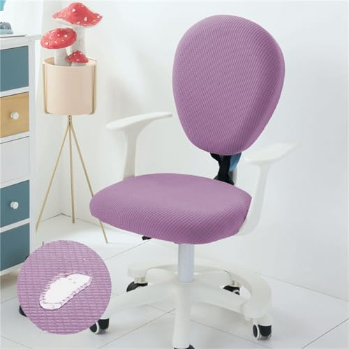 Morbuy Fundas para Sillas de Oficina Elástica, Fundas Elásticas para Asientos de Sillas de Oficina Fundas Sillas Split Estirable Ajustables para Silla de Ordenador (Morado Claro)