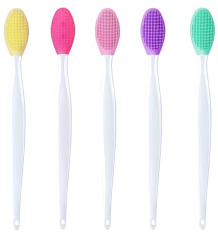 5 Pcs Lip Scrub Exfoliator Lip Brush, Lip Exfoliator, Two-Sided Pore Brush, Soft Brushes, Lip Scrubber Scrub Tool for Blackhead Removal, Lip Exfoliation or Face Massage