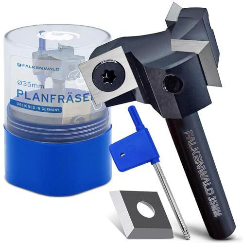 Falkenwald® Fraise à surfacer coupe Ø 35mm/tige Ø 8mm - Fraise defonceuse 8mm pour bois - Outillage bois professionnel