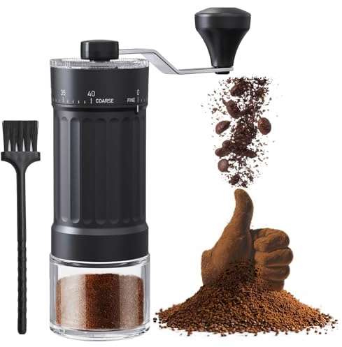 SOUTHMAN Manual Coffee Grinder - 40 Grind Settings, 30g Capacity Portable Coffee Bean Grinder, Fits Espresso/Pour-Over/French Press/AeroPress/Moka Pot, Compact for Camping/Travel/Picnics, Lightweight