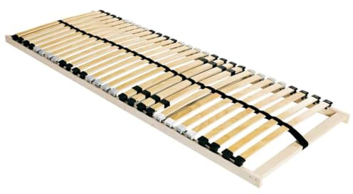 vidaXL Sommier à Lattes Marron 80 x 190 cm Bois de hêtre Massif, Cadre de lit Moderne, Design rectangulaire, Base à Lattes Robuste, Soutien Ergonomique, Support Solide pour Matelas