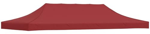 Mokuyary Bâche de rechange pour pavillon de jardin Couverture de rechange pour toit de pavillon ancien Toit de tonnelle pour célébrations Bordeaux 6 x 3 m 270 g/m²