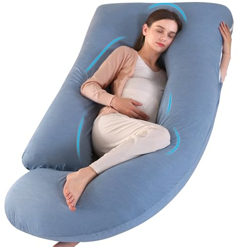 U-Shaped Pregnancy Pillow for Sleeping, Full Body Support for Back, HIPS & Belly - 65 Inch Maternity Pillow with Machine Washable Cover | Maternity Essential