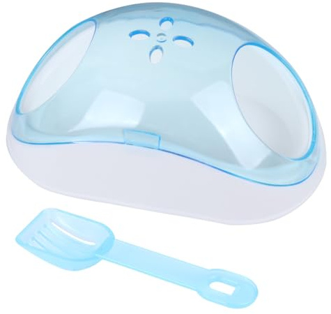 Gadpiparty Salle de Bain de Sable Design D'entrée pour Hamster et Petits Animaux Plastique Transparent avec Pelle Couleur Aléatoire pour Maison et Voyage Extérieur