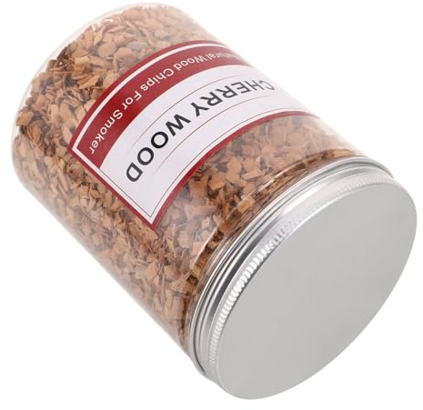 Alipis Astillas de Madera para Ahumar de Cerezo para Barbacoa y Cócteles, Madera Natural para Asar Parrilla, Caja de 125g Encendido Rápido y Conserva Jugos