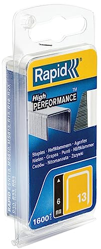 Rapid Tackerklammern Typ 13, 6mm Klammern, 1.600 Stk., Feindrahtklammern für Holz und Leinwand