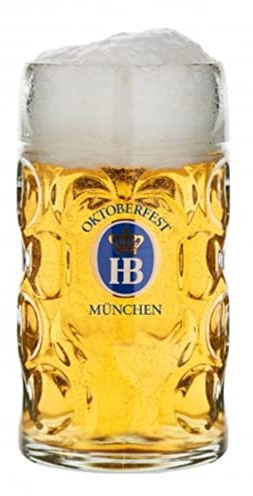Hofbrauhaus 1 Liter HB Oktoberfest Edition Dimpled Glass Beer Stein