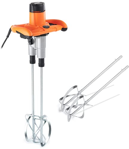 Doppel Rührwerk mit 2050 Watt, 4 Quirle, Rührgerät Rührer Handrührgerät Beton Mischer Mörtelmischer