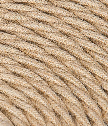 Cable eléctrico trenzado revestido de tela -Color yute -2 secciones de 0,75