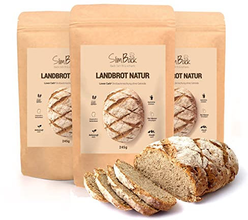 SlimBack LOWER-CARB-BROTBACKMISCHUNG - 3er Pack - Keto, vegan & glutenfrei, Eiweiss-Brot-Alternative ohne Soja und Getreide