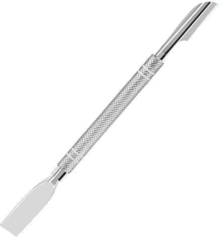 Haryali London Cuticle Pusher - 6 Cuticle Pusher Tool - Cuticle Remover - Knife End Cuticle Trimmer and Pusher - for Safe and Precise Cuticle Removal - Stainless Steel - Metal Grip