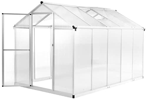 HOMIUSE Serra in alluminio, 302 x 190 x 195 cm, 11,19 m³, serra in vetro, resistente all'inverno, per riscaldamento, pomodori, giardino, serre in vetro Smart Garden