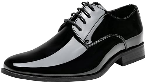 Jousen Mens Dress Shoes Formal Business Oxford Shoe Tuxedo Dress Shoes for Men (AMY9051A Black 10.5)