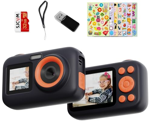 SJCAM Upgrade Kinderkamera Doppelbildschirm, Weihnachten Geburtstag Geschenke für Mädchen Jungen Alter 3-10, 1080P HD Digital Video Kameras für Kleinkinder 3 4 5 6 7 8 9 10 Jahre alte Kinder
