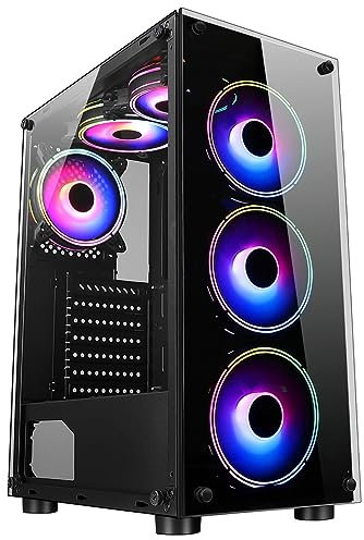 ASC Ryzen 5500 PC - Amd Ryzen 5 5500 - GT730 2GB - 8GB DDR4-512Gb SSD - Windows 11 Pro - Asc 6 Fan Black RGB Glass/Mesh Case With 550w 80+ Psu 12 Months Warranty