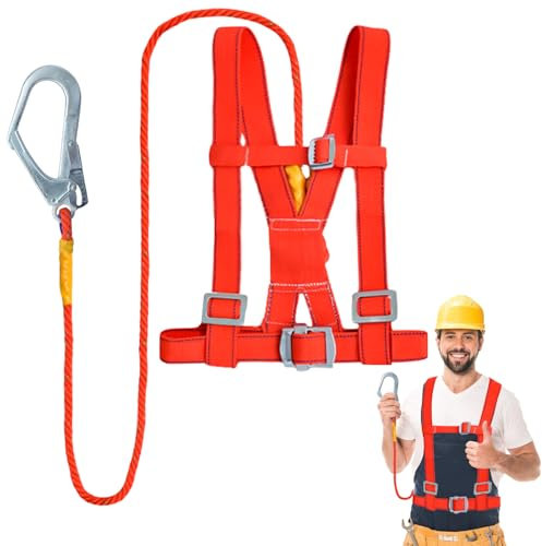 Klettergurt, Absturzsicherung Sicherheitsgurt Befestigender Klettergurte Auffanggurt zum Feuerrettung, Bergsteigen, Halber Körperklettergurt Mehrzweck Kletterausrüstung für Frauen Männer, Gelb