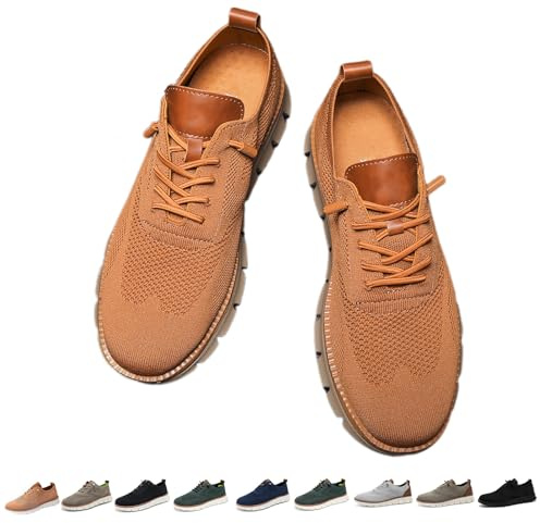 Zapatos Wearbreeze for hombre, zapatos urbanos ultra cómodos for hombre, zapatos Oxford de malla transpirable, zapatillas de vestir informales, zapatos de negocios ligeros for caminar(Orange,43 EU)