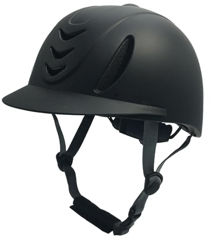 Colcolo Casco da Equitazione Starter Cappello da Equitazione Trendy per Cavalieri Cappelli Ultraleggeri Regolabili per Bambini Cappello da Equitazione, Completamente Nero