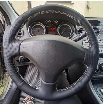 Rattöverdrag För Peugeot 207 06-2014 För Expert 2008-2016 För Partner 2009-2018 För Scudo 2010-2016 Halkskyddad Bilrattkåpa Bilrattkåpa(Red Thread)