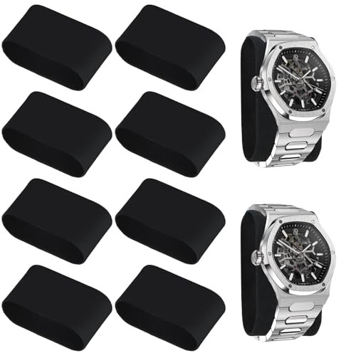 10Pcs Coussin pour Montre, Velour Coussins de Boîte à Montres 8x4.5x3cm Petits Oreillers pour Boîte de Montre, Coussin Bijoux coussin MoNtre Présentoir COussin pour Bracelet montre Bijoux (Noir)