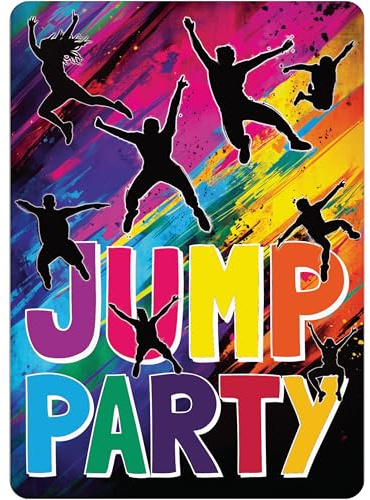 PACKLIST Cartes d’invitation pour anniversaires et fêtes – 12 cartes personnalisables pour votre JUMPING-Party ! Avec ces invitations, chaque fête sera un succès. Let’s JUMP !