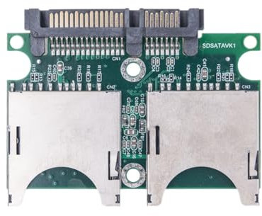 Asuinxurr Convertitore Dual SD a SATA, adattatore SD a SATA di qualità industriale, 15 + scheda adattatore SD a seriale a 7