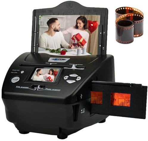 LXWKAI Scanner per pellicole e Diapositive, Scanner per Negativi da 35 mm/135 mm. Scanner per Foto e pellicole 4 in 1 da 8,1 megapixel