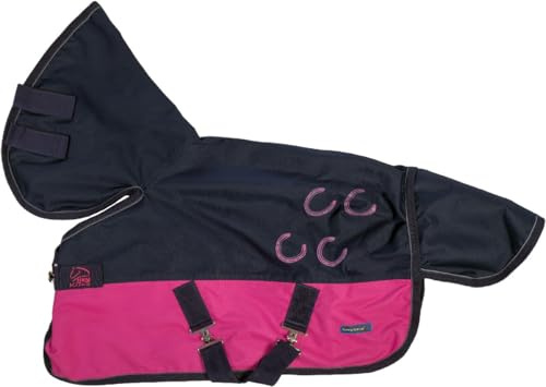 HKM Funny Horse Regendecke Pink/Dunkelblau 50