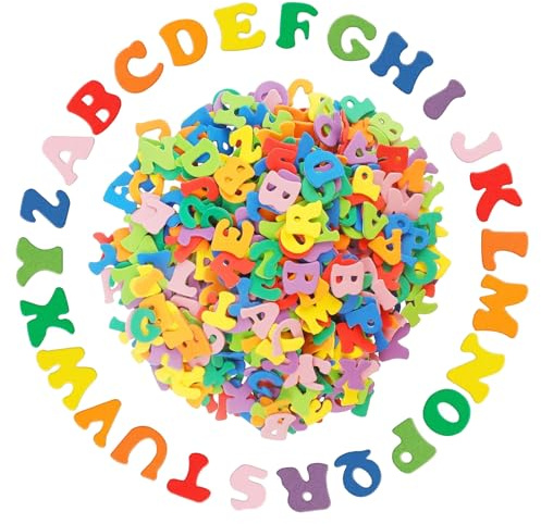 Galenecx 520 Pezzi Lettere Adesive in Schiuma, Colore Adesivi Lettera, Lettere in Gomma Espansa Autoadesive, dalla A alla Z, per Decorazioni fai da te, Scrapbooking
