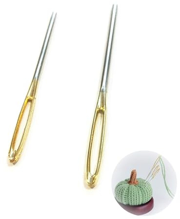 2-Pack Large-Eye Blunt Needles, 195 mm Extra-Long Steel Yarn Darning Knitter for Hand Crochet, Thick Wool Sewing Up