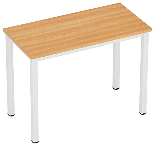 AuraCraft Computer Schreibtisch pc Tisch bürotisch kinderschreibtisch Gaming Schreibtisch klein Arbeitsplatz für das Home-Office (Teak-Weiß, 80X40CM)