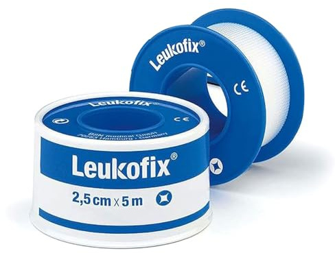 Fixierpflaster Rollenpflaster, 2,5cm x 5m Transparentes Rollenpflaster,Fixierpflaster Rolle,Hautfreundlich und Wasserabweisend Beschriftbar (1 Roll)