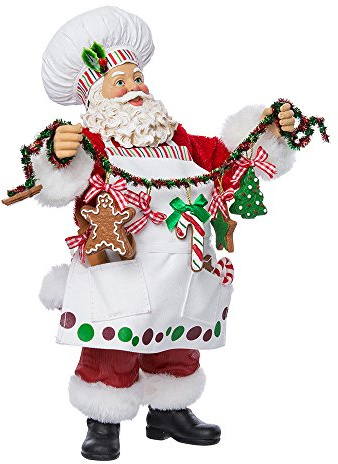 Kurt Adler Fabriche Christmas Chef Santa Figurine, 12-Inch