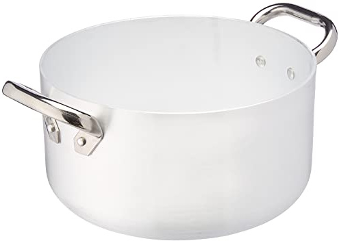 Pentole Agnell, ALMA104PI24, Casseruola Alta con 2 Maniglie in Acciaio, Fondo a Induzione, Alluminio, Argento