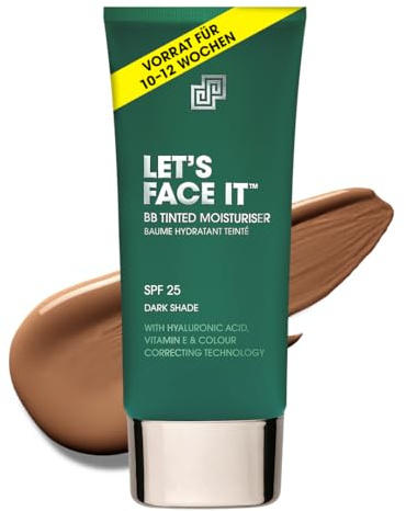 Shakeup - Crema con color mate para hombre, SPF25, hidratación 24 horas, fácil aplicación, vegana, 50 ml (Dark, 50ml)