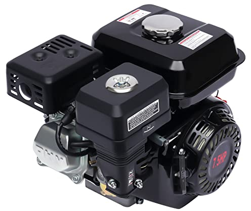 Benzinmotor Standmotor, 7.5 HP 4 Takt OHV Benzinmotor 5.1 KW 3600 U/min Standmotor Kartmotor Mit Ölalarm (Weiß Rot) (Schwarz)