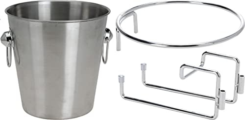 Set di 3 contenitori per champagne con supporto, secchiello per champagne con supporto refrigerante in acciaio inox