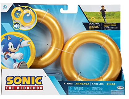 Sonic The Hedgehog Ringe, 2er-Pack, bewegungsaktivierte Sounds aus Sonic Videospiel, Rollenspiel Sonic Rings Spiele für Kinder