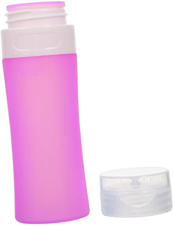 Cabilock Travel Silicone Shampoo Bottle 60ml Leak-proof Refillable Cosmetic Sample Container Portable Emulsion Dispenser for Toiletries and Bath Cream