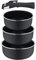 BERGNER CLICK&COOK - Set 4 pezzi casseruola in alluminio stampato con manico staccabile e punto di calore - rivestimento ILAG Essential - antracite - compatibile con l'induzione