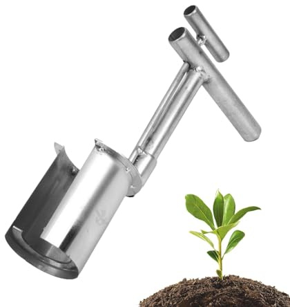 Vesone Strumento per piantare bulbi, fioriera per bulbi da giardino - Strumento di scavo per trapiantatrice di alberi da frutto in acciaio inossidabile - Forniture da giardinaggio per fioriere per
