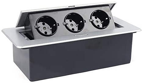 Installation grenuttag inbyggt uttag bordsuttag vägg 3 fack kök sänkbar aluminiumlegering för mötesrum hemmakontor arbetsbänk köksskåp bänkskiva 250 V